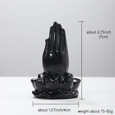 Obsidian Lotus Praying Hands