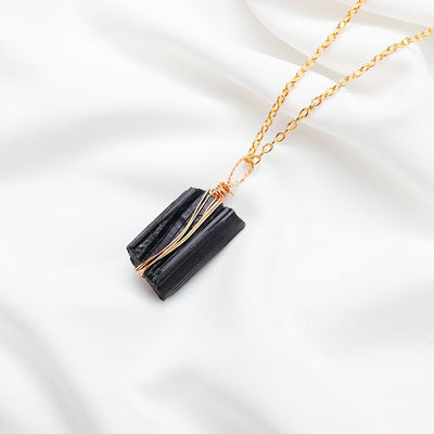 Raw Black Tourmaline Necklace