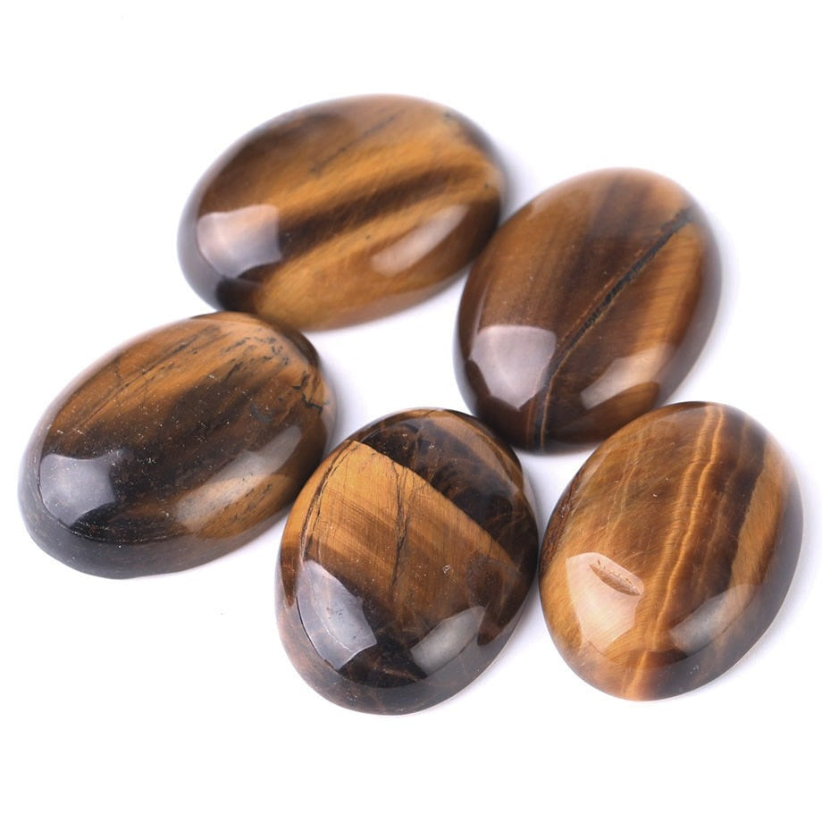 Tiger's Eye Oval Flat Palm Stone