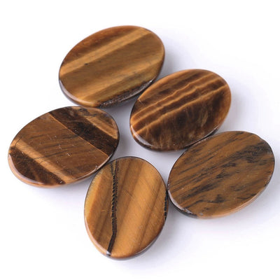 Tiger's Eye Oval Flat Palm Stone