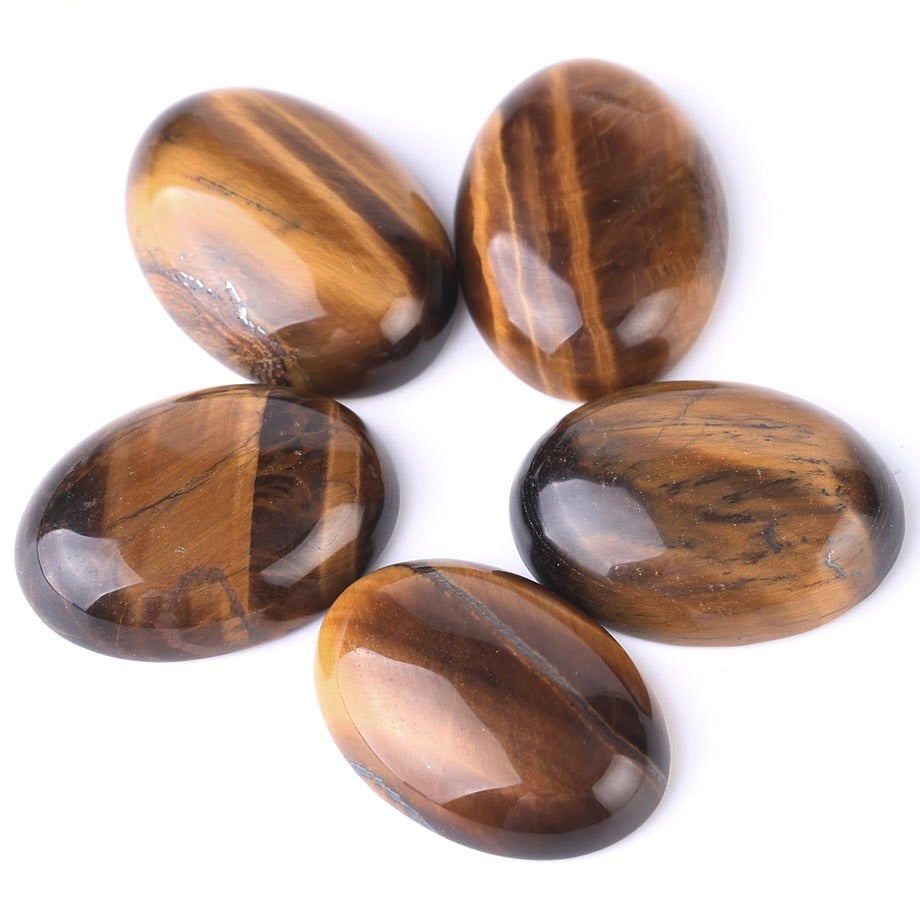 Tiger's Eye Oval Flat Palm Stone