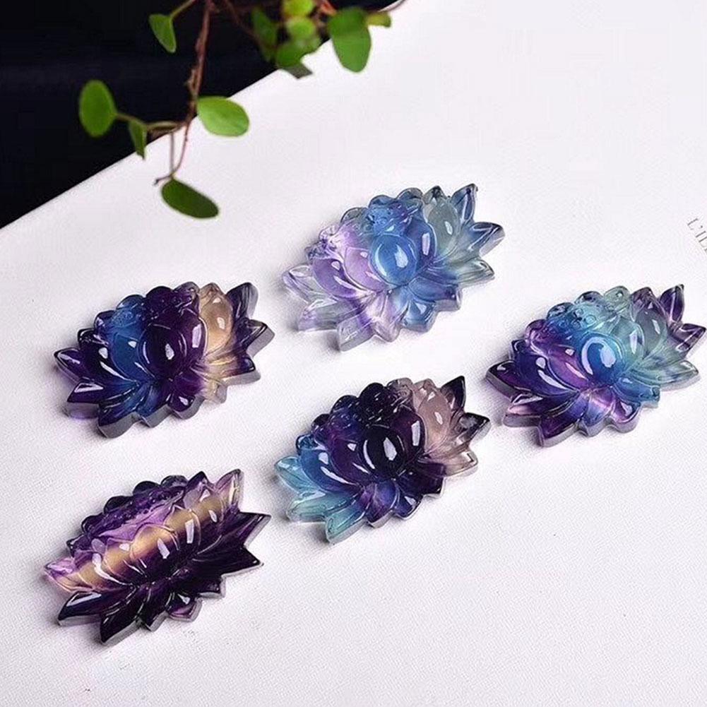 Rainbow Fluorite Lotus Flower