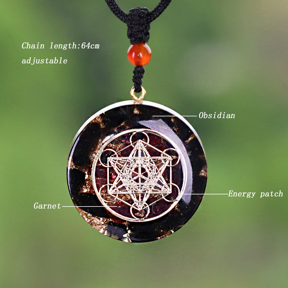 Orgone Aura Obsidian Necklace