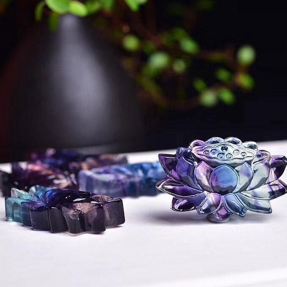 Rainbow Fluorite Lotus Flower