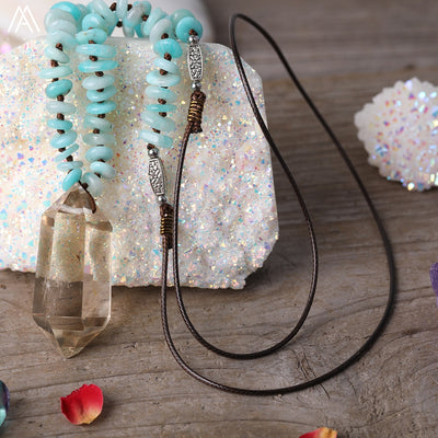 Smoky Double Point Amazonite Necklace