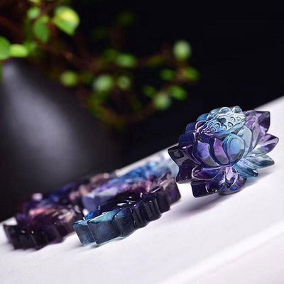 Rainbow Fluorite Lotus Flower