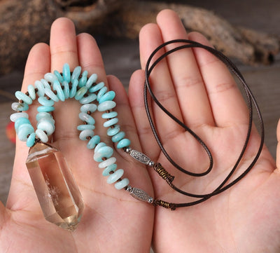 Smoky Double Point Amazonite Necklace