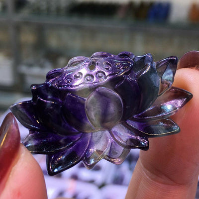 Rainbow Fluorite Lotus Flower