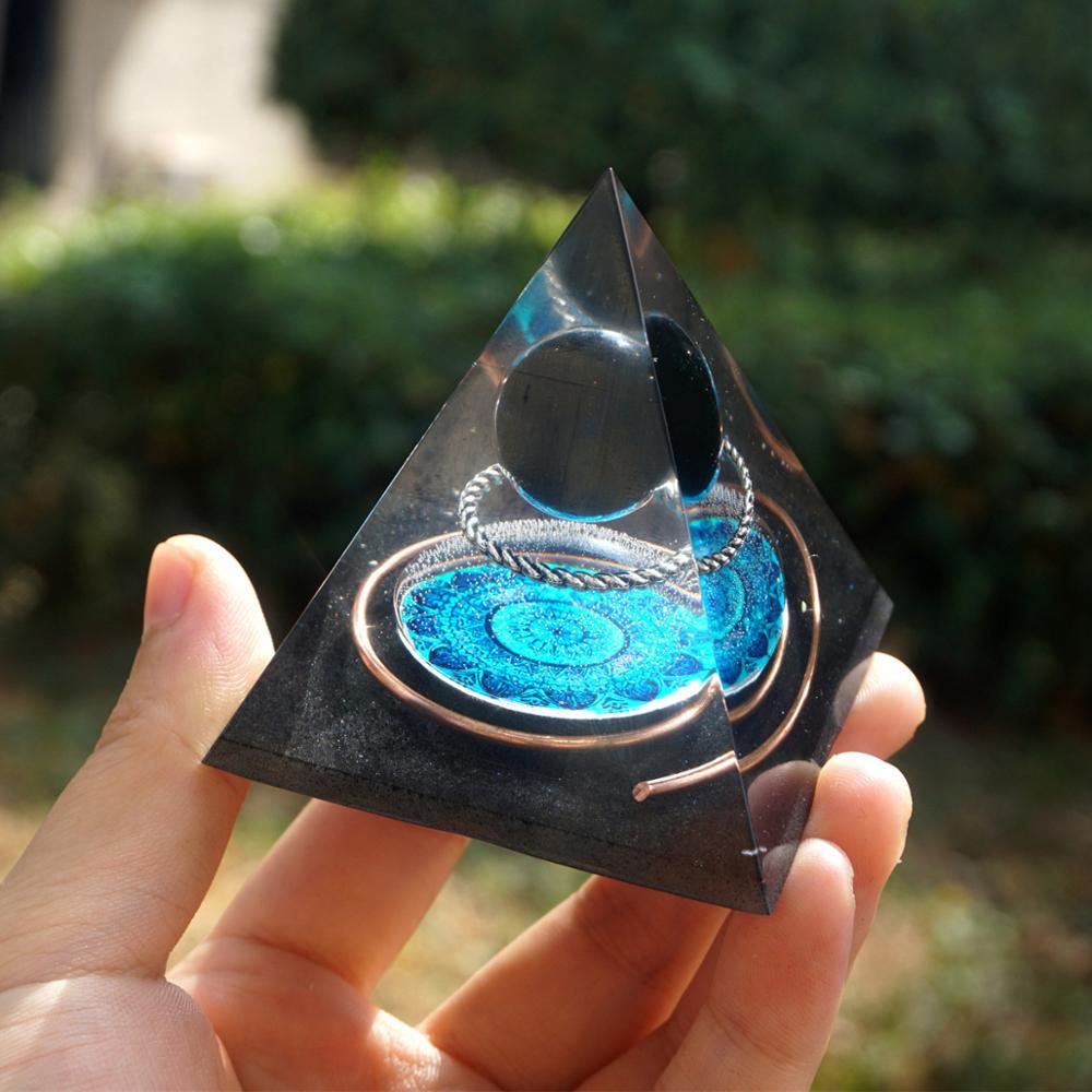 Obsidian Crystal Sphere Pyramid