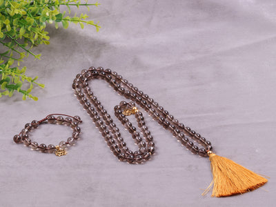 Smoky Quartz Mala & Bracelet Cleansing Set