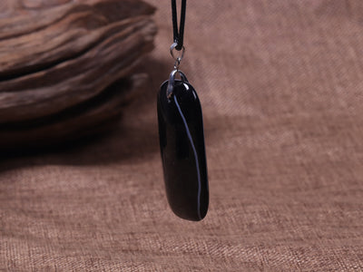 Black Striped Agate Necklace of Strength