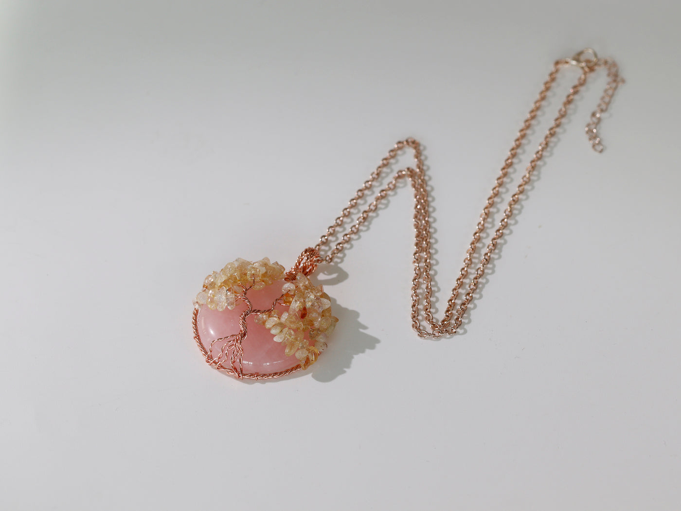 Sacred Success Rose Quartz and Citrine Necklace