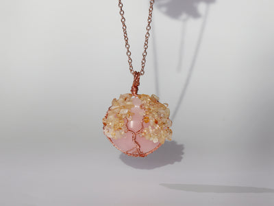 Sacred Success Rose Quartz and Citrine Necklace