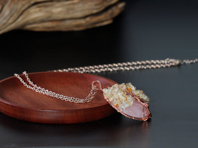 Sacred Success Rose Quartz and Citrine Necklace