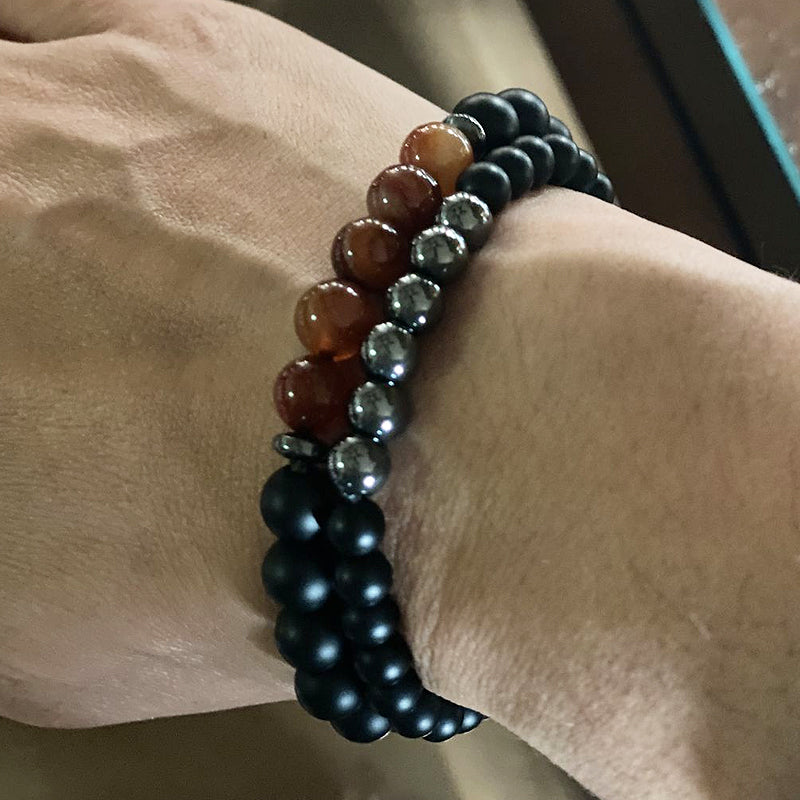 Balancing Hematite Agate Protection Bracelets PLUS Free Bonus