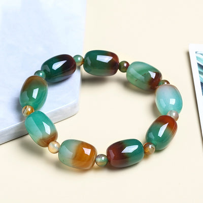 Prosperous Peacock Agate Bracelet