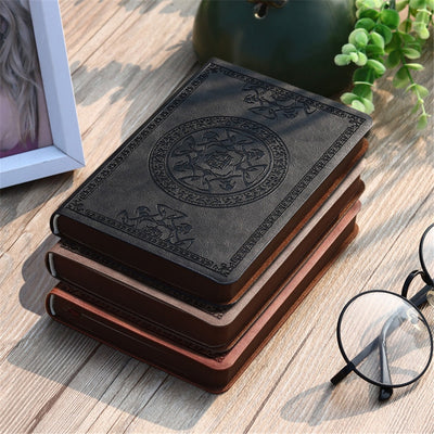 Retro Celtic Mandala Journal with Rose Quartz Bookmark