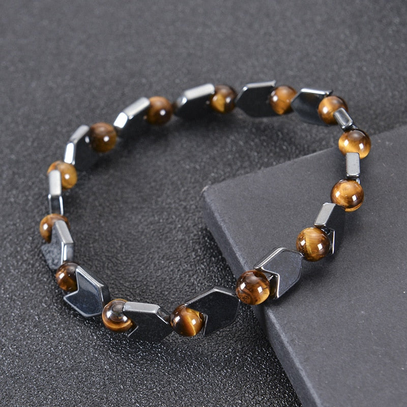 Hematite Tiger Eye Magnetic Bracelet