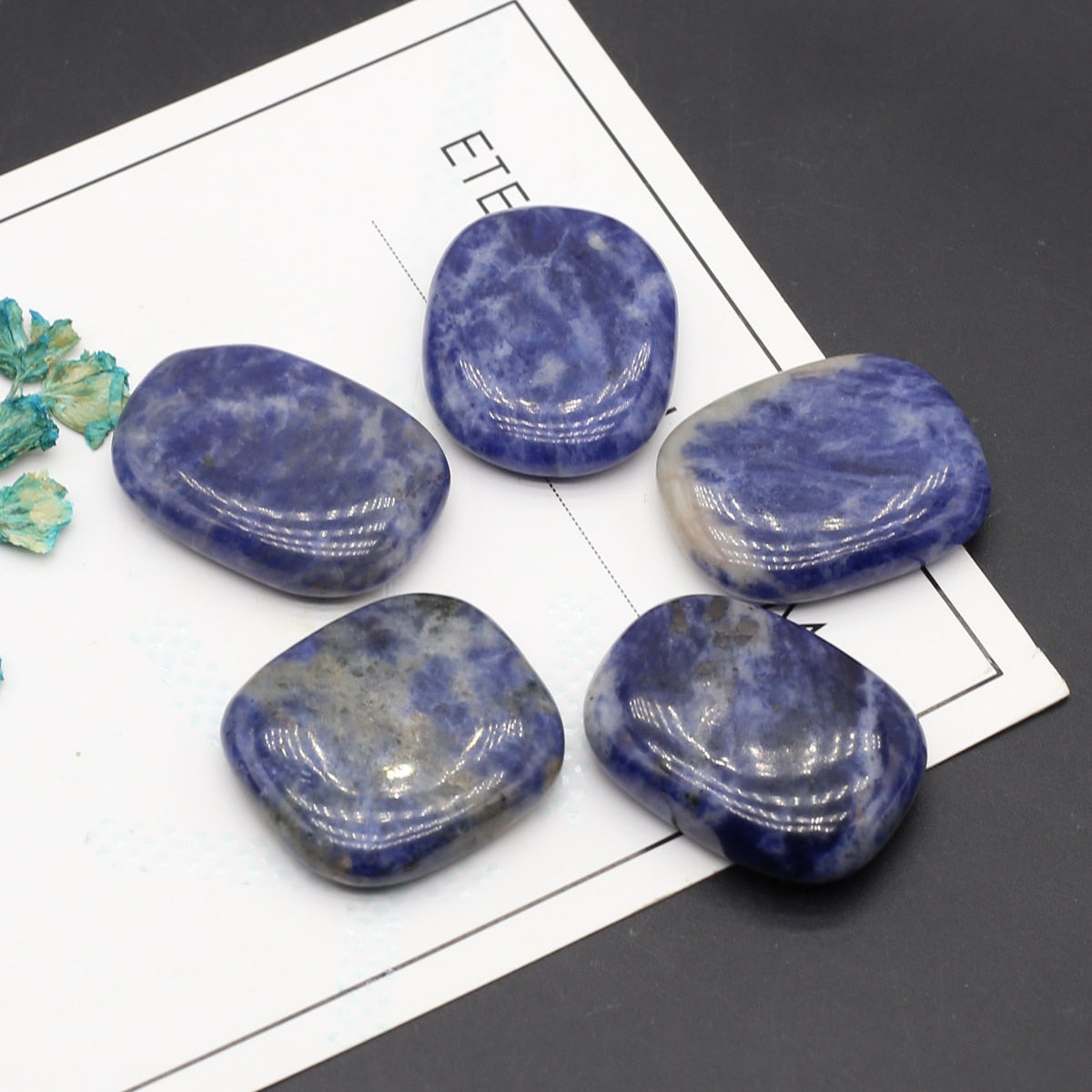 Sodalite Intuitive Oval Palm Stone Set