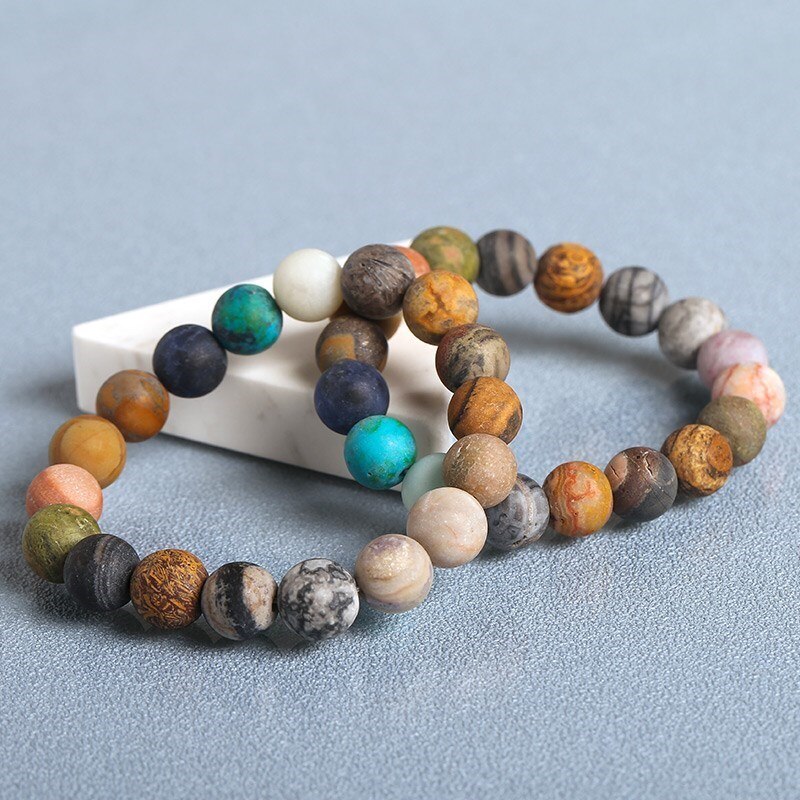 Solar System Natural Matte Stone Bracelet