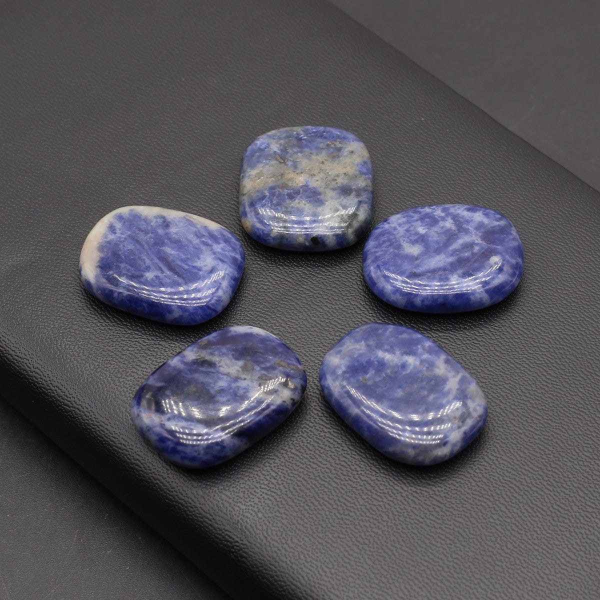 Sodalite Intuitive Oval Palm Stone Set