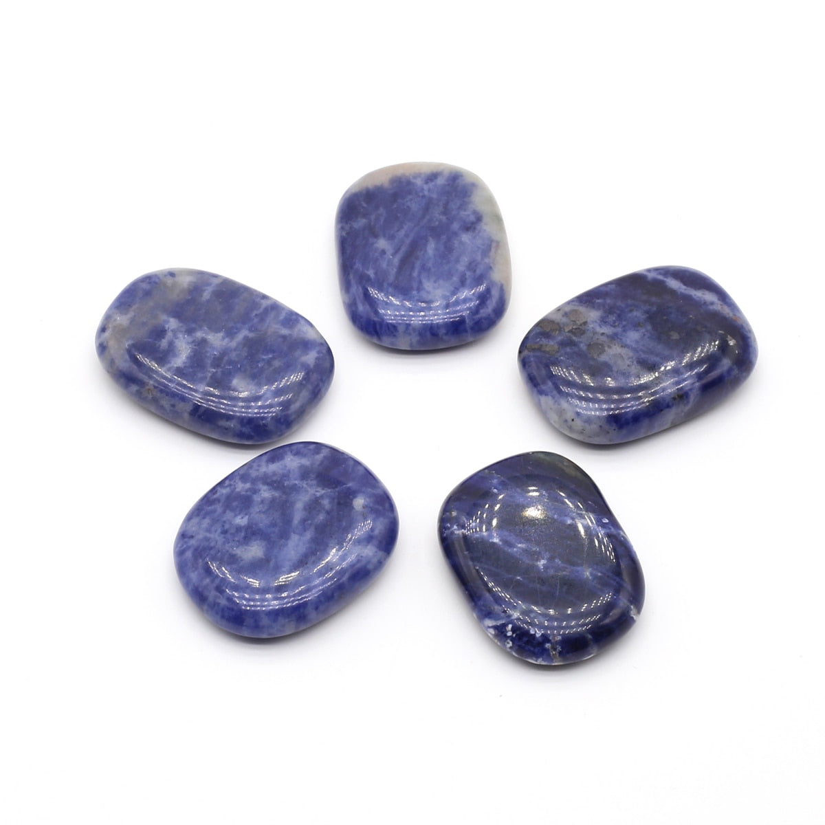 Sodalite Intuitive Oval Palm Stone Set