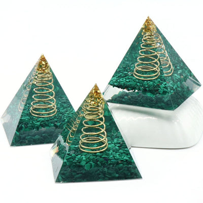 Malachite Spring Orgonite Pyramid