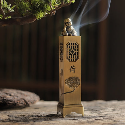 Monk Lotus Line Incense Burner