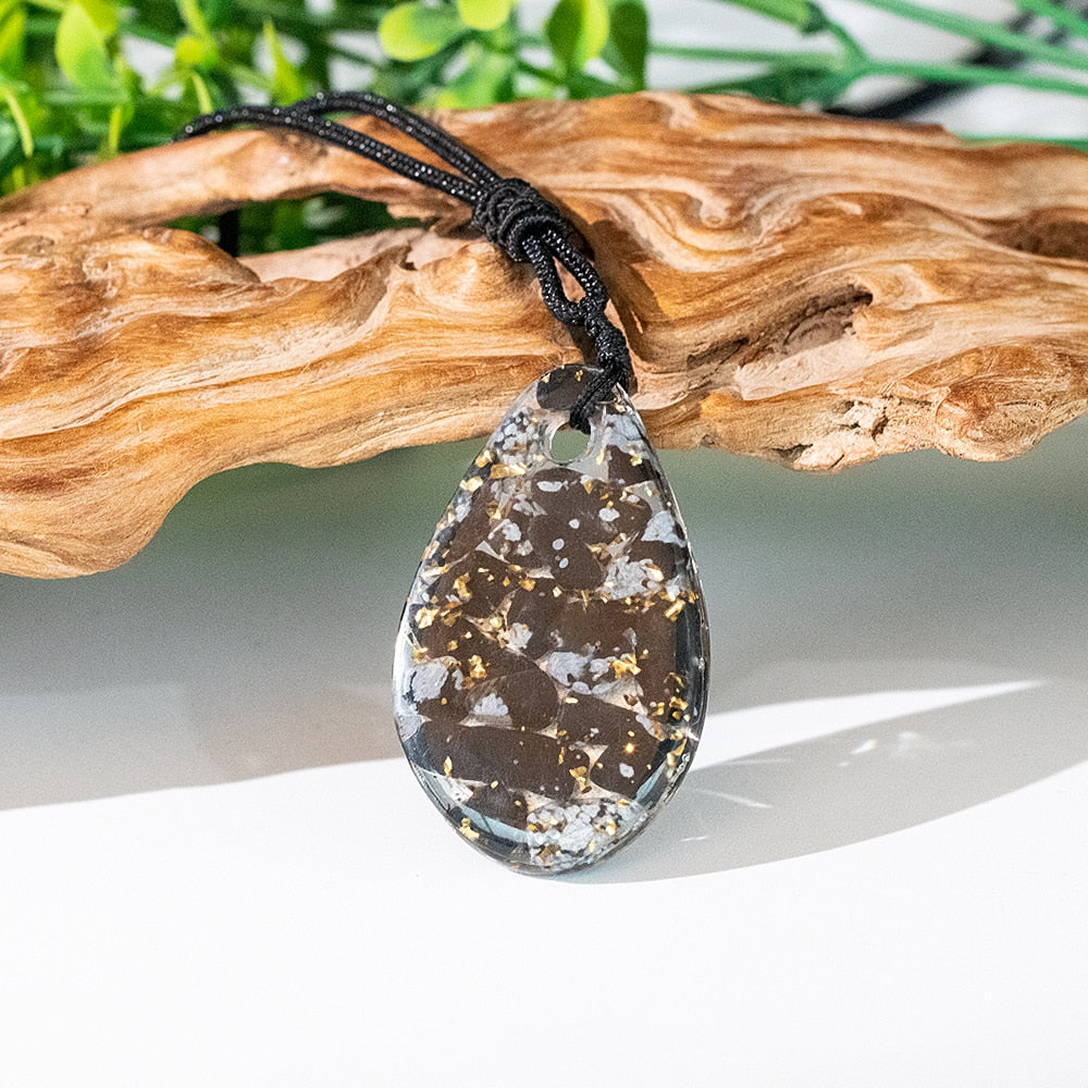 Snowflake Obsidian Pendant Necklace