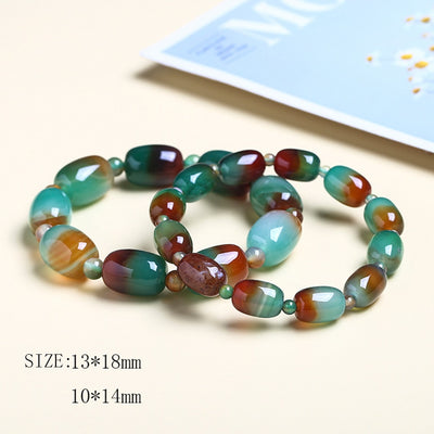 Prosperous Peacock Agate Bracelet