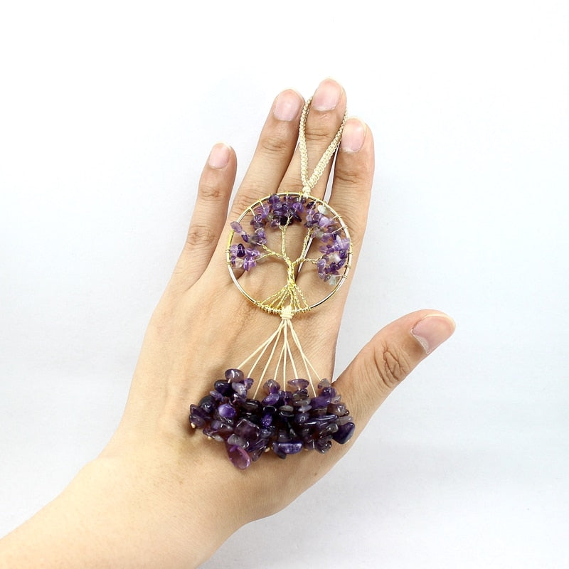 Tree of Life Quartz Hanging Pendant