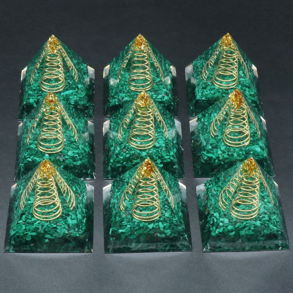 Malachite Spring Orgonite Pyramid