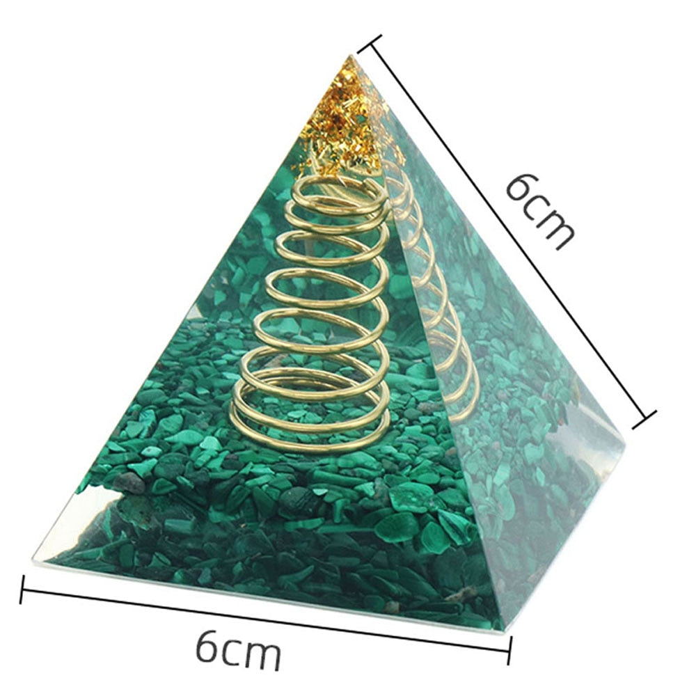 Malachite Spring Orgonite Pyramid