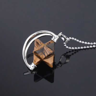 Natural Stone Merkaba Meditation Necklace