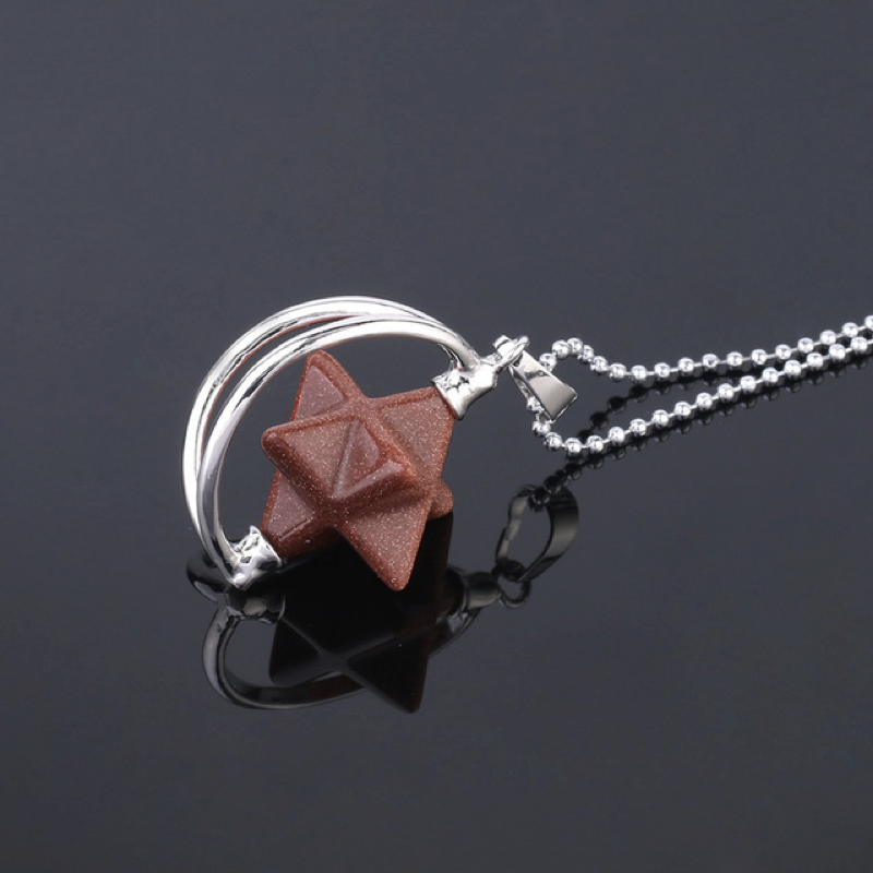 Natural Stone Merkaba Meditation Necklace