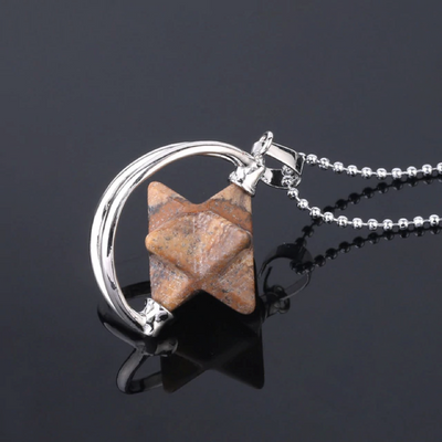 Natural Stone Merkaba Meditation Necklace