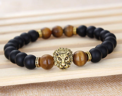 Agate Stone Lion Eye Mala Energy Beads Bracelet