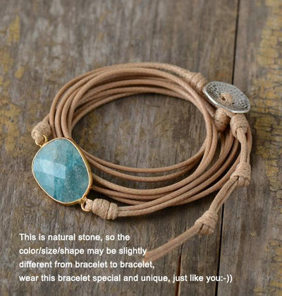 Amazonite Leather Wrap Bracelet Bracelet