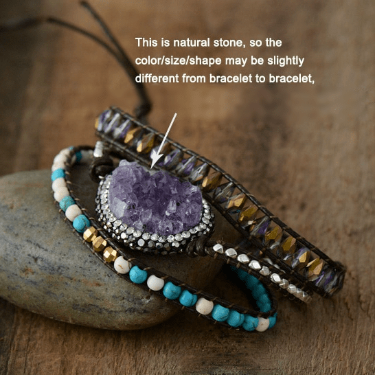 Amethyst Druzy Wrap Bracelet Bracelet