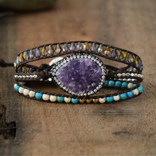 Amethyst Druzy Wrap Bracelet Bracelet