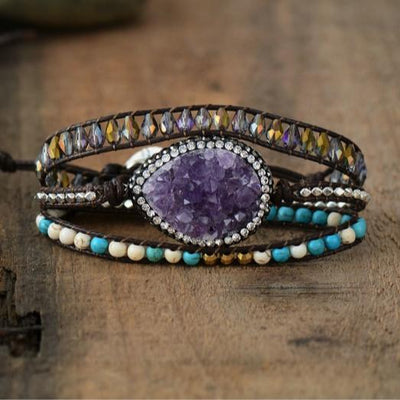 Amethyst Druzy Wrap Bracelet Bracelet