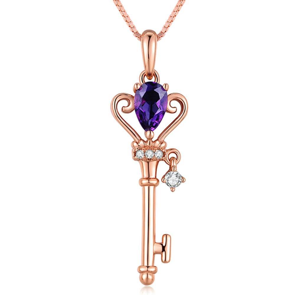 Amethyst Key of Transformation Necklace Necklace