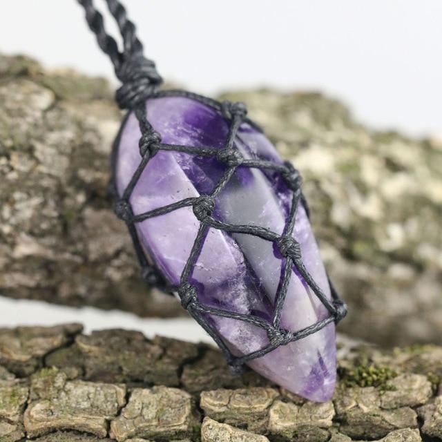 Amethyst Macrame Necklace Default Title Necklace