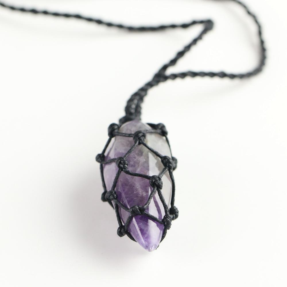 Amethyst Macrame Necklace Necklace