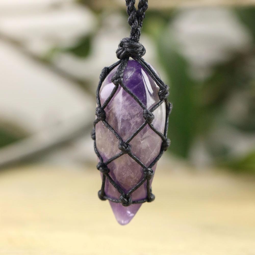 Amethyst Macrame Necklace Necklace