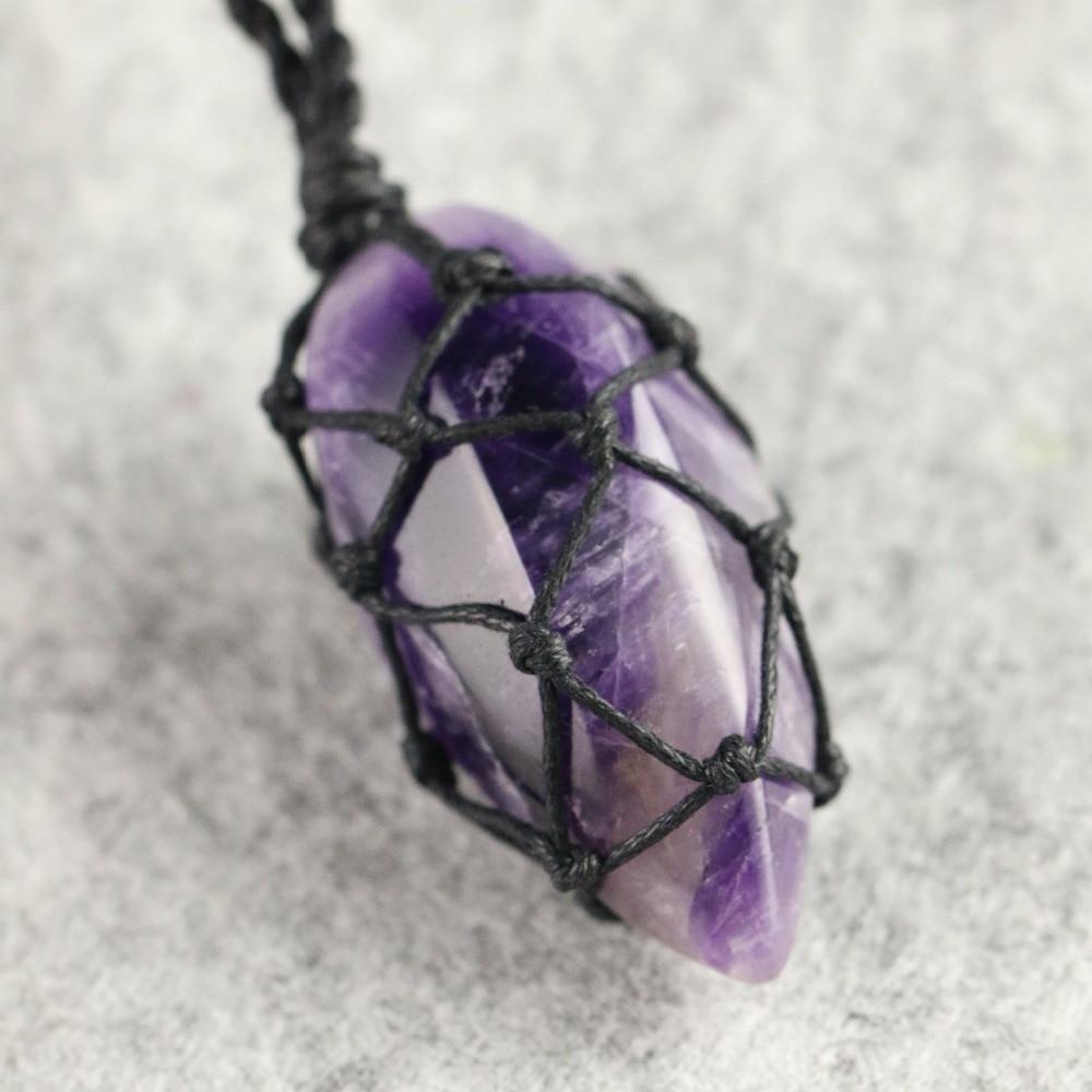 Amethyst Macrame Necklace Necklace