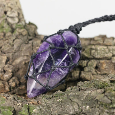 Amethyst Macrame Necklace Necklace