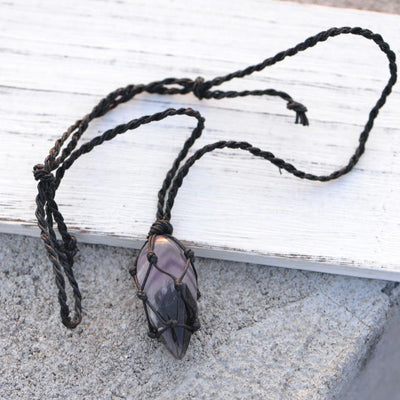 Amethyst Macrame Necklace Necklace