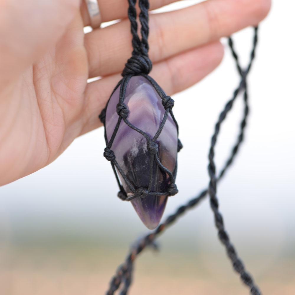 Amethyst Macrame Necklace Necklace