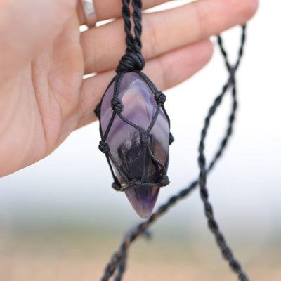 Amethyst Macrame Necklace Necklace